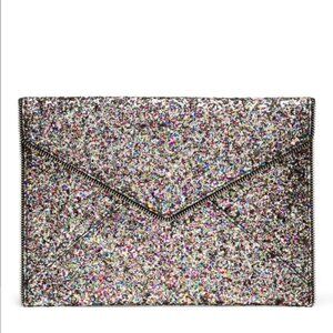 Rebecca Minkoff Glitter Leo Envelope Clutch Purse